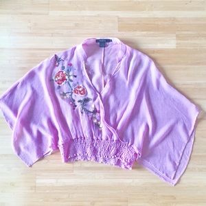 Kimono Sleeve Silk Blouse